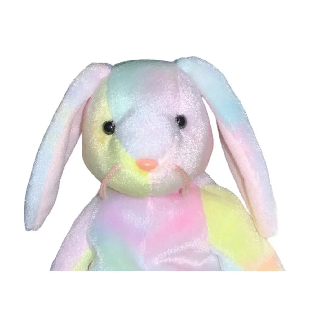 Ty Beanie Baby Hippie Bunny Pastel Tie-Dye Plush Toy 1998 Original With Tags - Picture 3 of 12